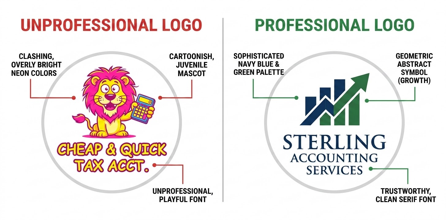 Colour palette selection for a small business logo design showing brand colour choices