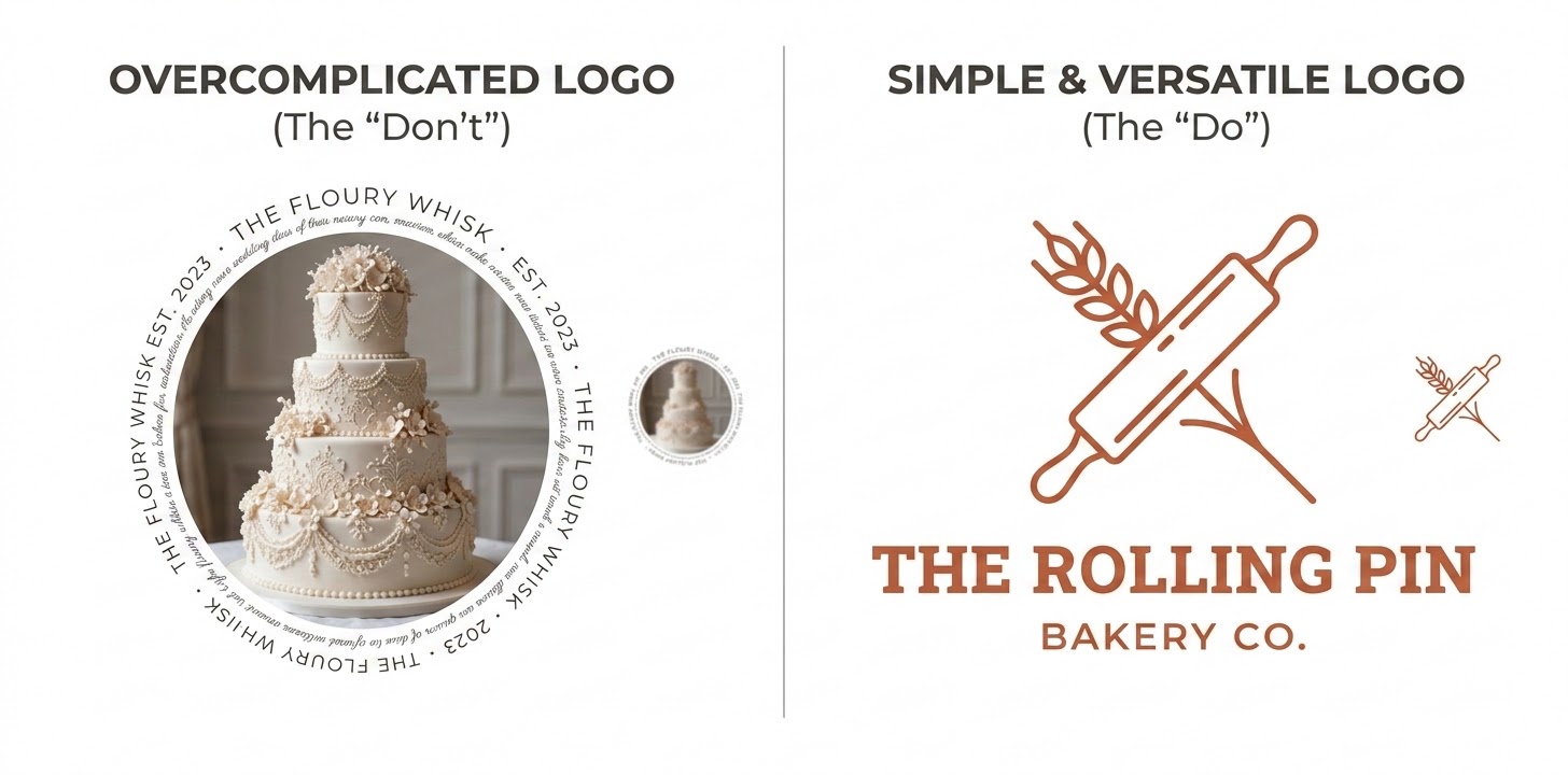 Typography choices for a small business logo showing readable font options